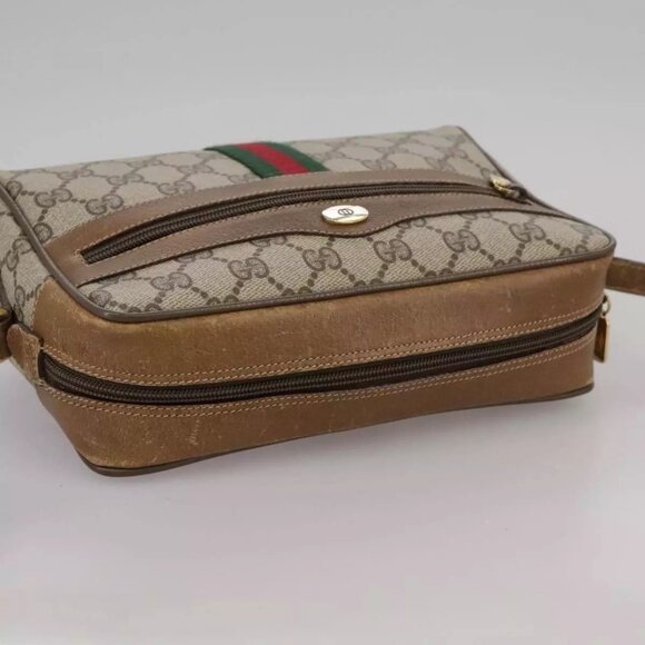 GUCCI Web Sherry Line GG Supreme Shoulder Bag - Picture 9 of 16